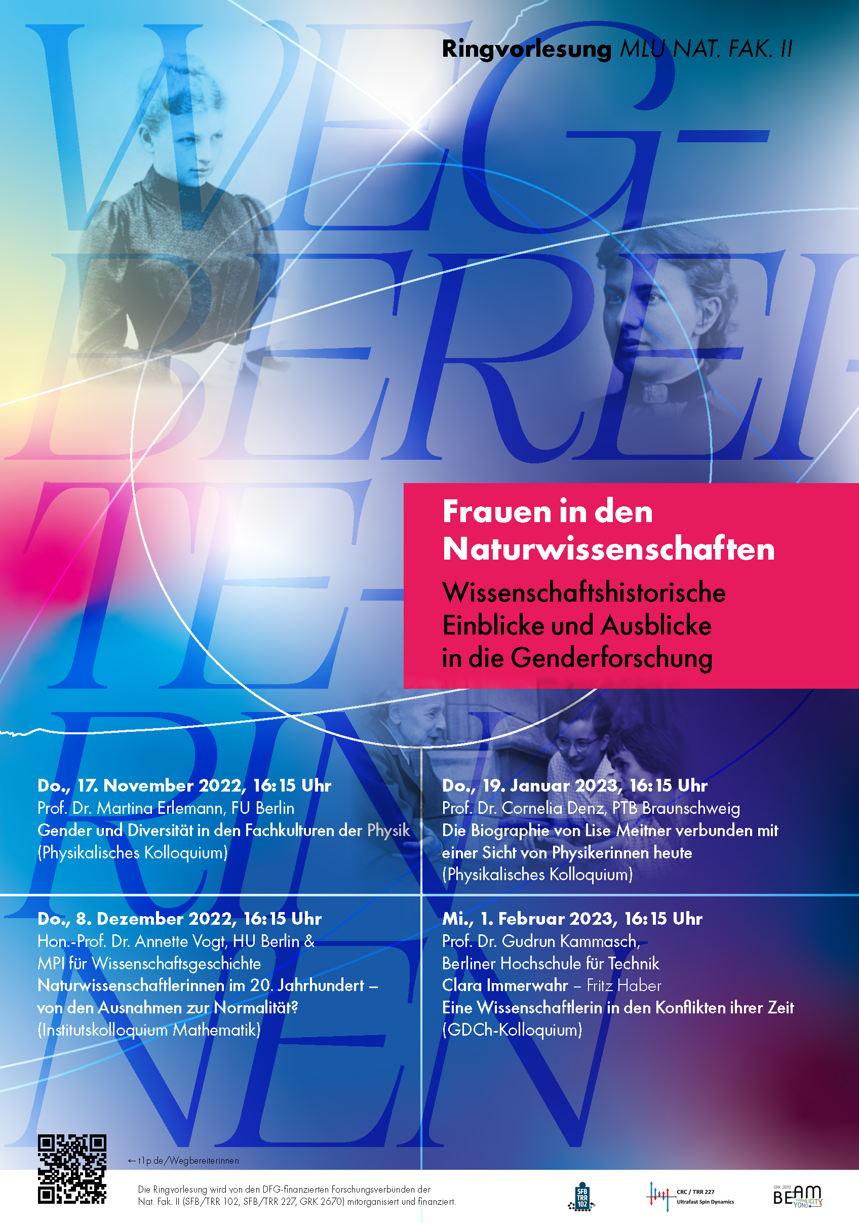 Flyer Ringvorlesung Wegbereiterinnen