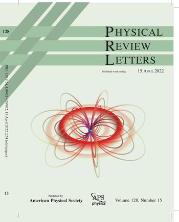 PRL front cover of Volume 128, Issue 15, 15 April 2022