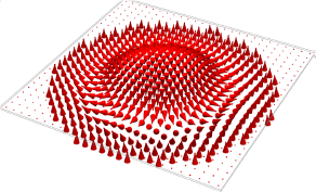 The magnetization texture of the Neel skyrmion in a thin circular dot.